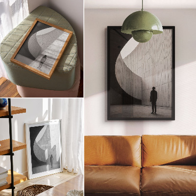 Sieninis plakatas Išlenktos architektūros monochromatiniai tonai