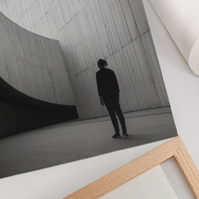 Sieninis plakatas Išlenktos architektūros monochromatiniai tonai