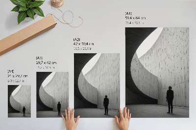 Sieninis plakatas Išlenktos architektūros monochromatiniai tonai
