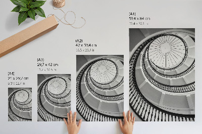 Plakatas Juodai balti spiraliniai laiptai, modernūs ir elegantiški