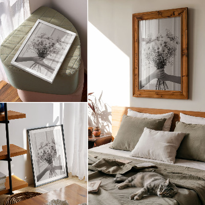 Sieninis plakatas Subtilūs gėlių raštai, minimalizmas, elegancija, subtilumas
