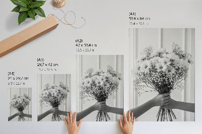 Sieninis plakatas Subtilūs gėlių raštai, minimalizmas, elegancija, subtilumas