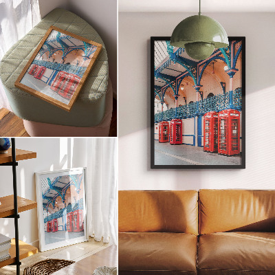 Sieninis plakatas Raudonos kabinos, elegantiškas praėjimas, gausūs papuošimai