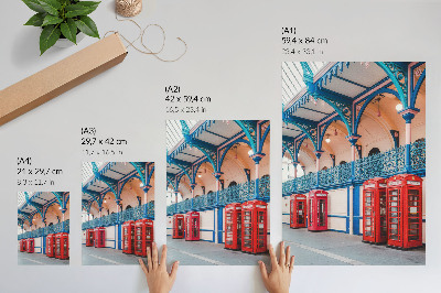 Sieninis plakatas Raudonos kabinos, elegantiškas praėjimas, gausūs papuošimai