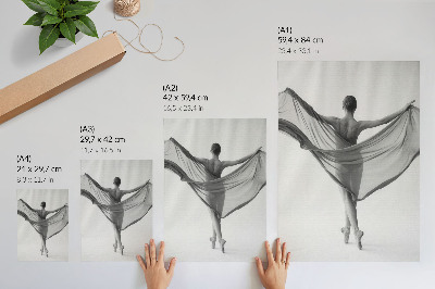 Plakatas Juodai baltas šokis, elegancija, judesys, rafinuotumas