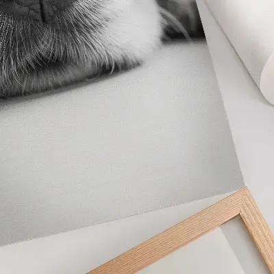 Sieninis plakatas minimalistinis juodai baltos tekstūros šuns vaizdas iš arti