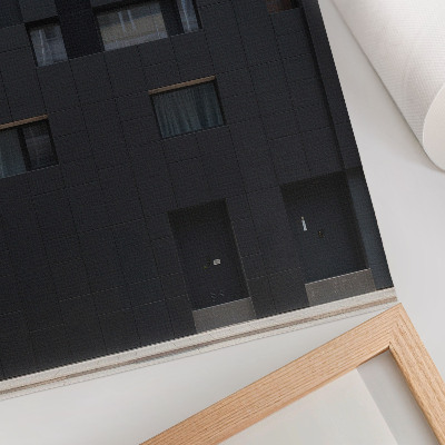 Dekoratyvinis plakatas Minimalistinio fasado geometrinių formų harmonija