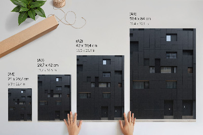 Dekoratyvinis plakatas Minimalistinio fasado geometrinių formų harmonija