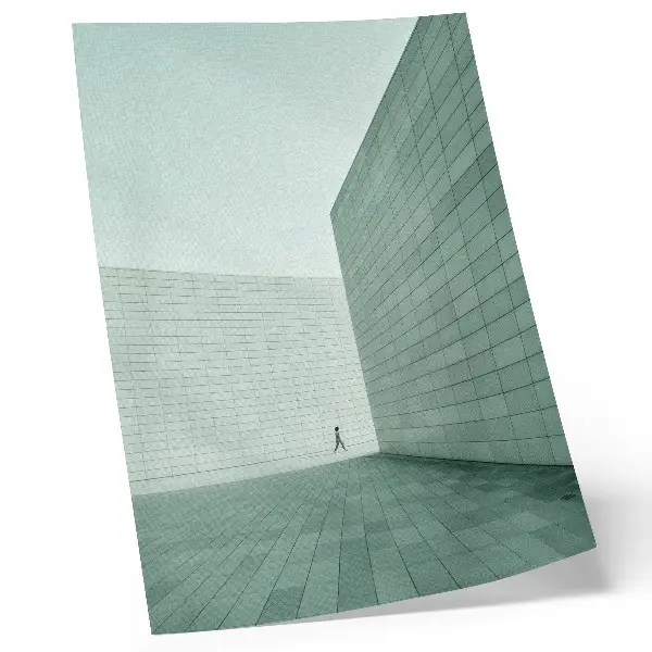 Plakatas pilkos geometrinės minimalizmo figūros