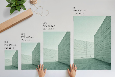 Plakatas Pilkos geometrinės sienos minimalizmo figūra