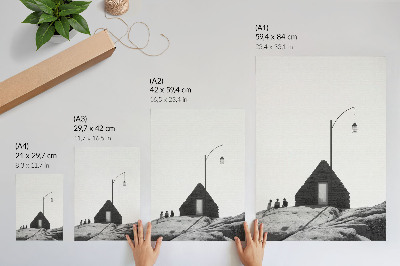 Plakatas Neapdorota geometrija, paprastumas, juoda ir balta, minimalizmas