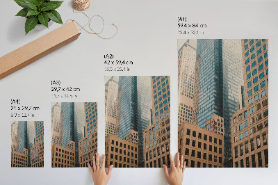 Sieninis plakatas Modernūs dangoraižiai, geometrinių formų elegancija