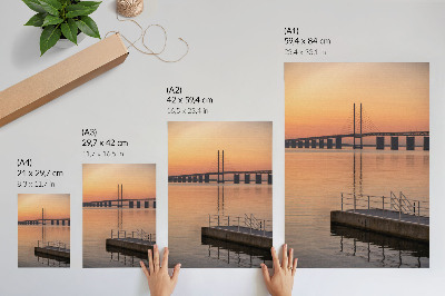 Plakatas svetainei Saulėlydžio tilto minimalizmas šiltų atspalvių