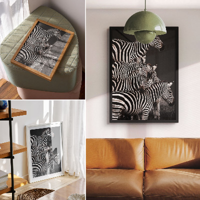Sieninis plakatas Zebra kontrastingos juodos ir baltos vertikalios linijos