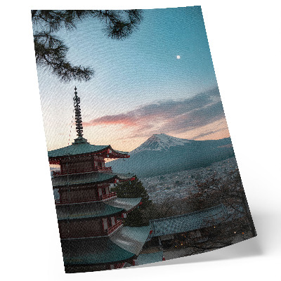 Plakatas svetainei Pagoda fone kalnų atspalviai dangaus harmonija