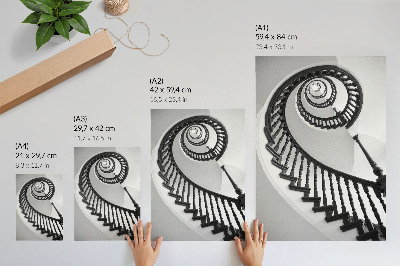 Plakatas Spiraliniai laiptai juodai baltai elegantiški ir modernūs