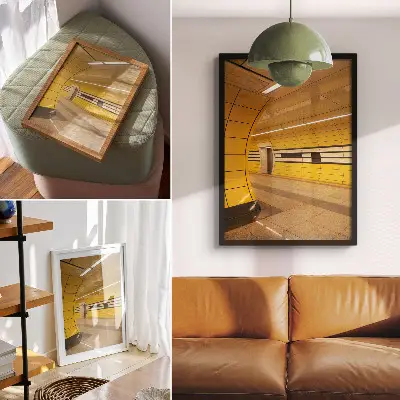 Plakatas svetainei ryškių dinamiškų raštų futuristinė harmoninga erdvė