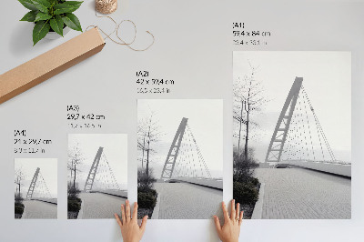 Sieninis plakatas Minimalistinė moderni tilto konstrukcija