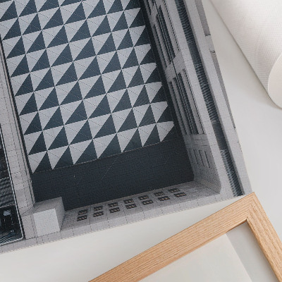 Dekoratyvinis plakatas Elegantiški geometriniai raštai, futuristinė architektūra