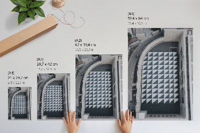 Dekoratyvinis plakatas Elegantiški geometriniai raštai, futuristinė architektūra