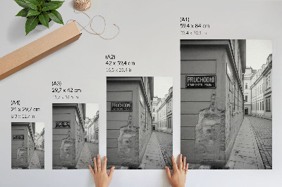 Sieninis plakatas Senų pastatų fasadai, architektūrinės detalės
