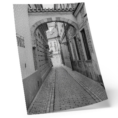 Plakatas svetainei Juodai balta nostalgiškos gatvės architektūra