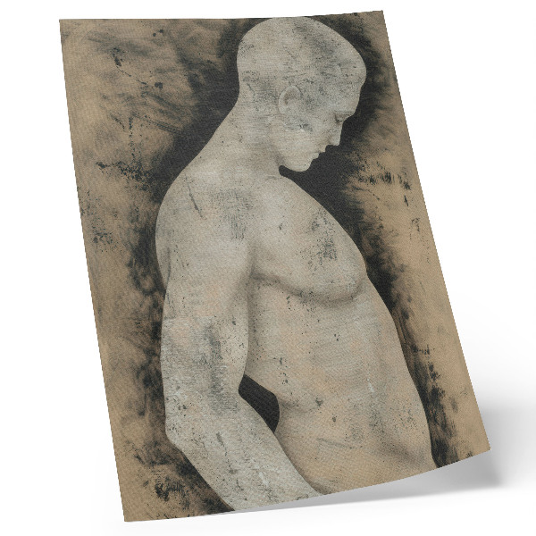Sieninis plakatas Monochromatinis vyro profilio siluetas