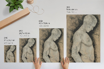 Sieninis plakatas Monochromatinis vyro profilio siluetas