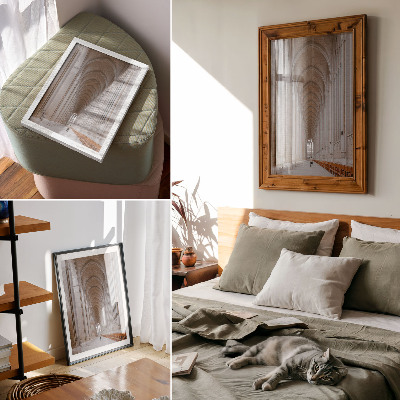 Sieninis plakatas Aukštos arkos, elegancija, simetrija, ramybė, erdvė