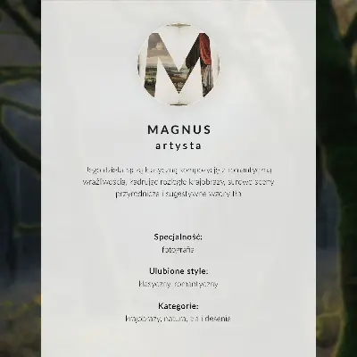 Sieninis plakatas kalvų, ežero ir kalnų peizažas harmoningoje aplinkoje