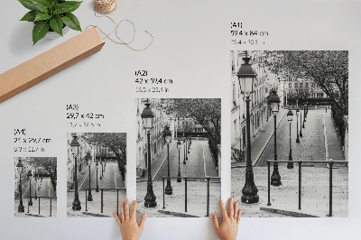 Sieninis plakatas Žavingi žibintai, graži architektūra, gatvė