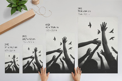 Sieninis plakatas Minimalistinio stiliaus rankos aukštyn
