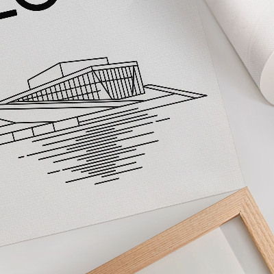 Plakatas Juodai baltas kontrastingas šiuolaikinės architektūros tekstas