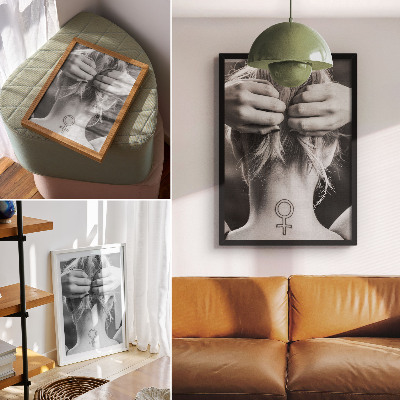 Dekoratyvinis plakatas Juodai balta elegancija, minimalizmas – moteriškumo simbolis