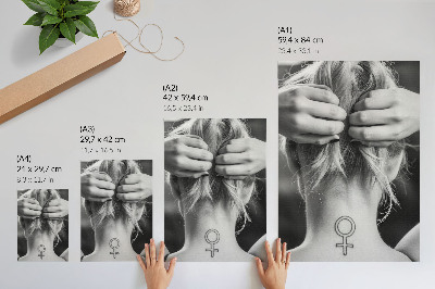 Dekoratyvinis plakatas Juodai balta elegancija, minimalizmas – moteriškumo simbolis