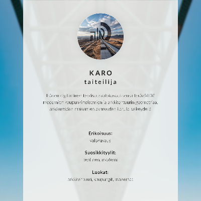 Sieninis plakatas Modernus bokštas saulėlydžio fone