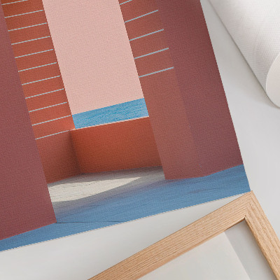 Dekoratyvinis plakatas Pastelinės arkos, jūra, minimalistinė architektūra
