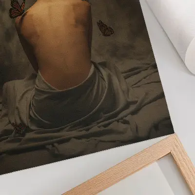Sieninis plakatas subtilūs drugeliai pabrėžiantys eleganciją ir ramybę