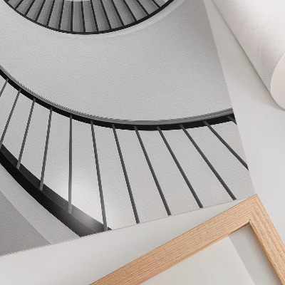Sieninis plakatas Spiraliniai laiptai, užburianti geometrija ir elegancija