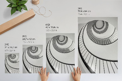Sieninis plakatas Spiraliniai laiptai, užburianti geometrija ir elegancija