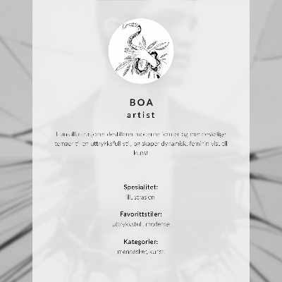 Plakatas svetainei Juodai baltas portretas su stiklo efektu