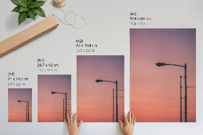 Dekoratyvinis plakatas Minimalistinis šviestuvas romantiškam saulėlydžiui modernumo stiliui