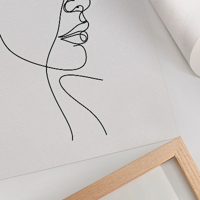 Plakatas Minimalistinis veido linijų piešinys be nereikalingų detalių