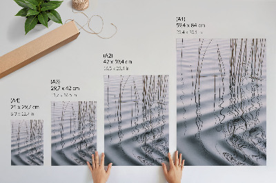 Plakatas Bangos ir linijos ant vandens minimalistinis motyvas