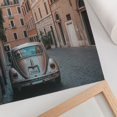 Dekoratyvinis plakatas Gatvė su automobiliu, klasikinė architektūra