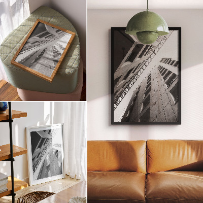 Sieninis plakatas Moderni architektūra su geometrinėmis linijomis