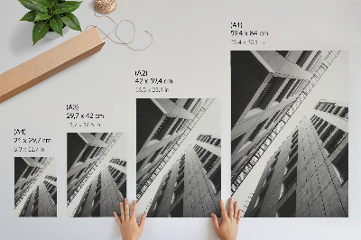 Sieninis plakatas Moderni architektūra su geometrinėmis linijomis