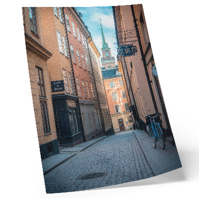 Sieninis plakatas Vaizdinga gatvė su viduramžių pastatais