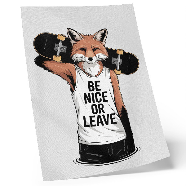 Dekoratyvinis plakatas „Fox“ lentos užrašas jaunimo stiliumi