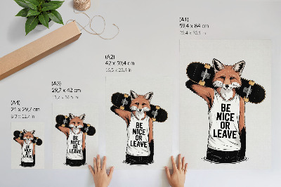 Dekoratyvinis plakatas „Fox“ lentos užrašas jaunimo stiliumi